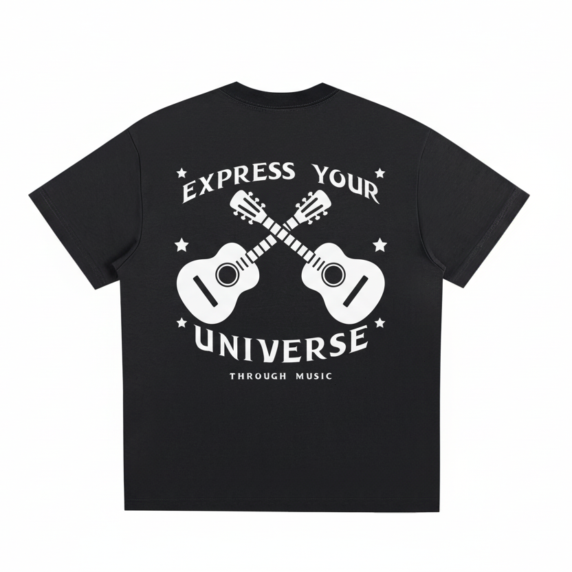 Centered black t-shirt