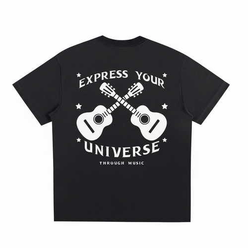 Centered black t-shirt